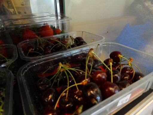 Organic fruit cherries plums apples strawberries raspberries blackberries blackcurrants 