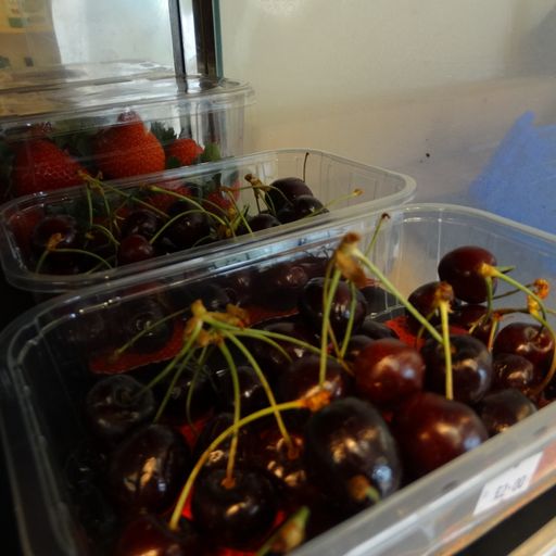 Organic fruit cherries plums apples strawberries raspberries blackberries blackcurrants 